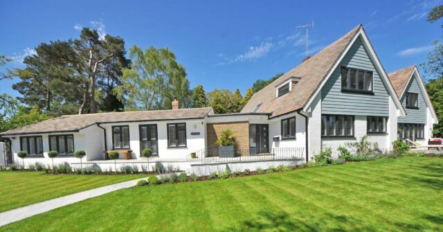 Beautifully painted exterior of a house.
